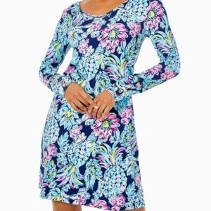 Lilly Pulitzer Dual Neck High Tide Navy Pineapple Paradise Kaisley Dress